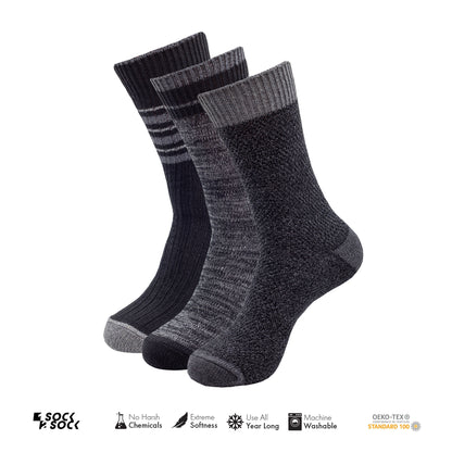 3 PACK COMFORT BOOT SOCKS BLACK