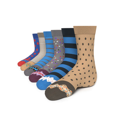 6 PACK MEN'S DONUT SOCKS