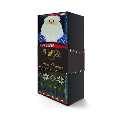 3 PACK CHRISTMAS SOCKS SANTA